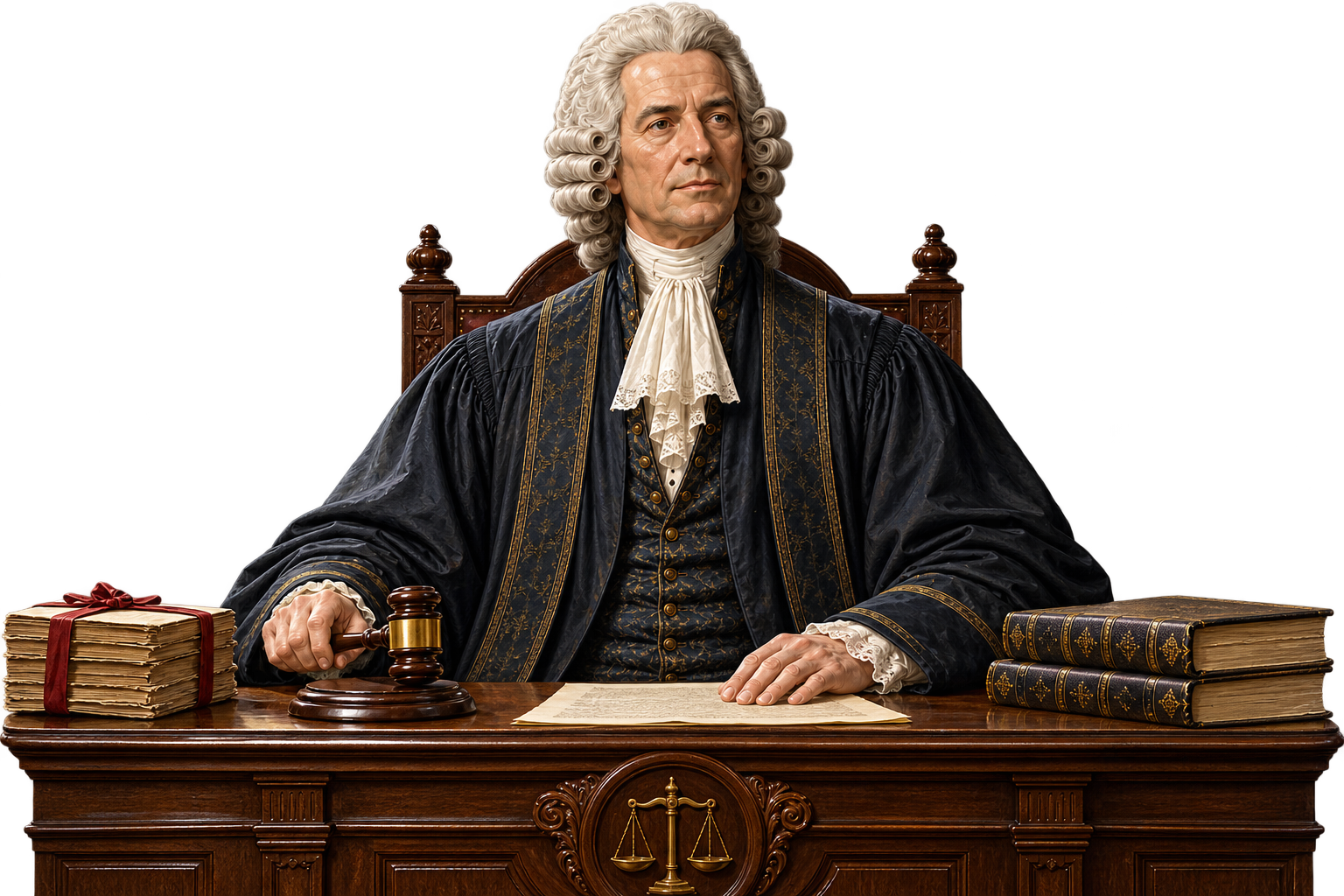 The Chief Justice seated behind a judicial bench
